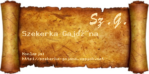 Szekerka Gajána névjegykártya